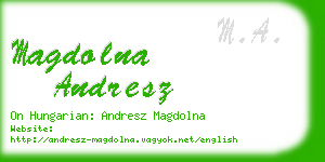 magdolna andresz business card
